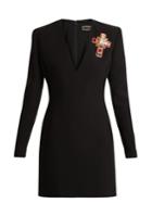 Versace Crystal-embellished Silk Dress