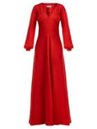 Matchesfashion.com Bella Freud - Nova Crepe Puff Shoulder Dress - Womens - Red