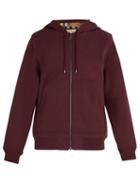 Matchesfashion.com Burberry - Nova Check Lined Cotton Blend Hooded Sweatshirt - Mens - Burgundy