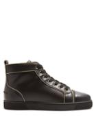 Matchesfashion.com Christian Louboutin - Louis Zip Trimmed High Top Leather Trainers - Mens - Black Multi