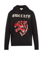 Gucci Wolf-appliqu Hooded Cotton Sweatshirt