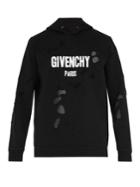 Givenchy Logo-print Hooded Distressed Cotton Sweatshirt