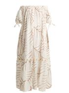 Love Binetti Off-the-shoulder Leaf-jacquard Cotton Dress
