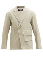 Matchesfashion.com Jacquemus - Novi Asymmetric Double-breasted Cotton Blazer - Mens - Green