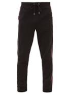 Moncler - Striped Cotton Track Pants - Mens - Black