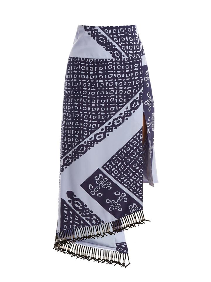 Altuzarra Lumieres Bandana-print Crepe De Chine Skirt