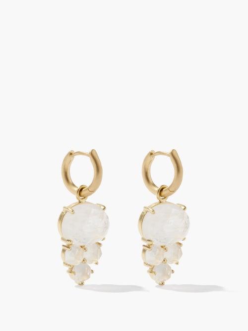 Irene Neuwirth - Rainbow Moonstone & 18kt Gold Earrings - Womens - Gold Multi