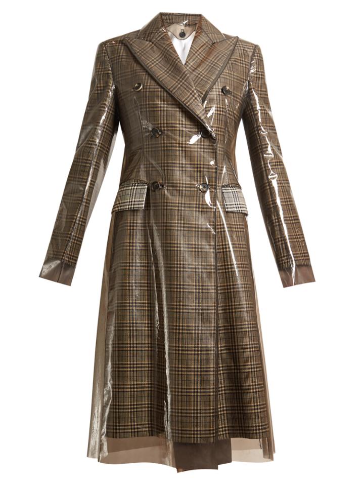 Calvin Klein 205w39nyc Coated Double-breasted Checked Coat