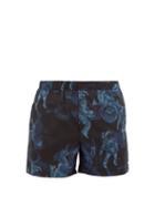 Matchesfashion.com Valentino - Astronaut-print Swim Shorts - Mens - Navy Multi