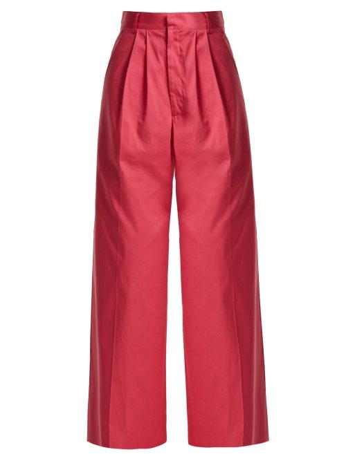 Matchesfashion.com Raey - Wide Leg Cotton Chino Trousers - Womens - Pink