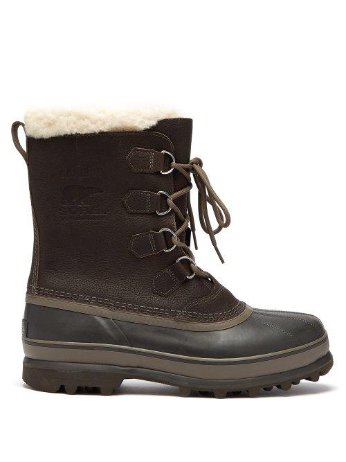 Matchesfashion.com Sorel - Caribou Faux Shearling Lined Snow Boots - Mens - Grey