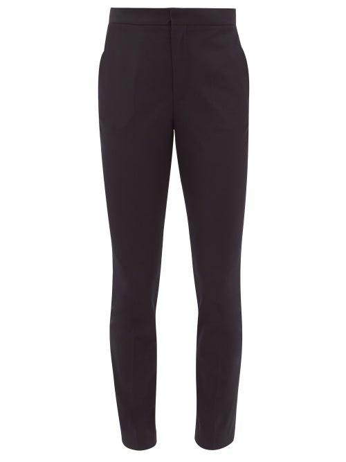 Matchesfashion.com Maison Margiela - High-rise Slim-fit Gabardine Trousers - Womens - Blue