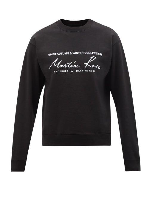 Martine Rose - Logo-print Cotton-jersey Sweatshirt - Mens - Black