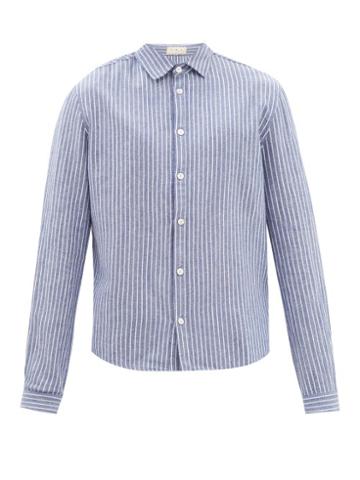 Smr Days - Holbox Striped Cotton-twill Shirt - Mens - Blue Stripe