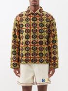 Bode - Circle-embroidered Linen Jacket - Mens - Yellow