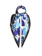 Matchesfashion.com Marni - Abstract Rose-print Silk-twill Scarf - Womens - Blue Print