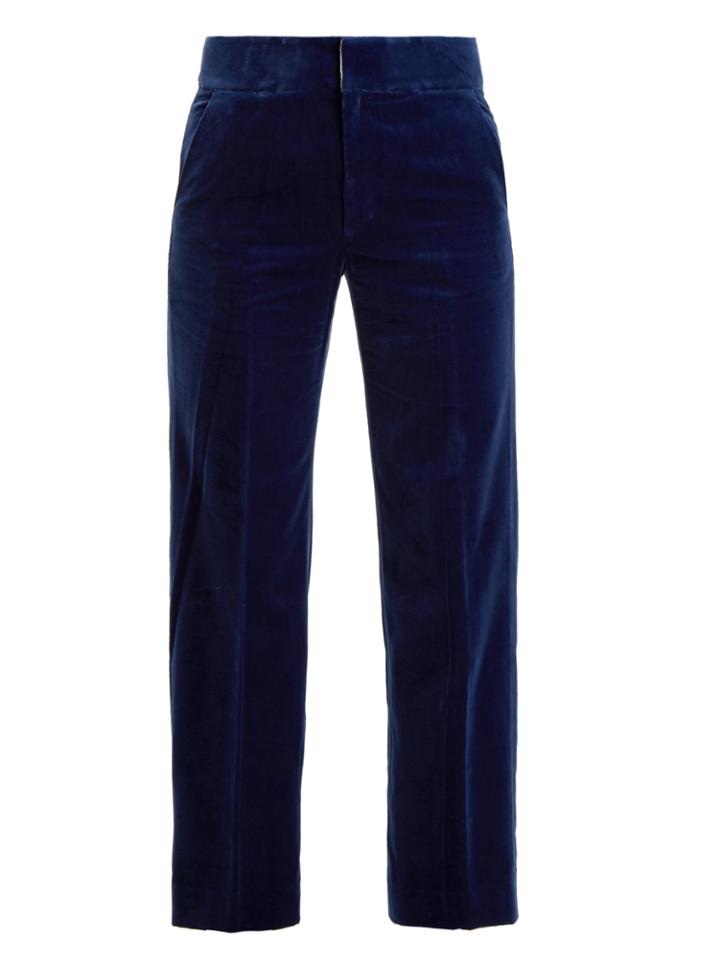 Muveil Straight-leg Cotton-blend Velvet Trousers