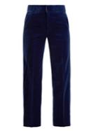 Muveil Straight-leg Cotton-blend Velvet Trousers