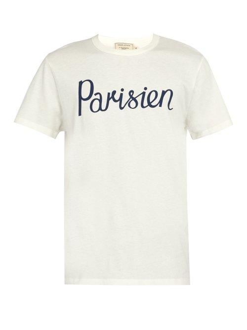 Matchesfashion.com Maison Kitsun - Parisian Crew Neck Cotton T Shirt - Mens - White