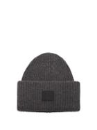 Matchesfashion.com Acne Studios - Pansy S Face Ribbed Knit Beanie Hat - Mens - Grey