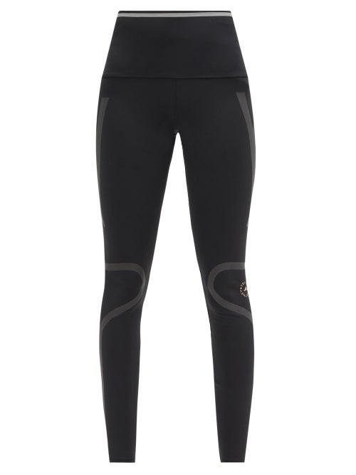 Matchesfashion.com Adidas By Stella Mccartney - High-rise Reflective-tape Performance Leggings - Womens - Black