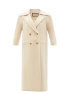 Gucci - Pleated-back Felted Wool-blend Coat - Womens - Ivory