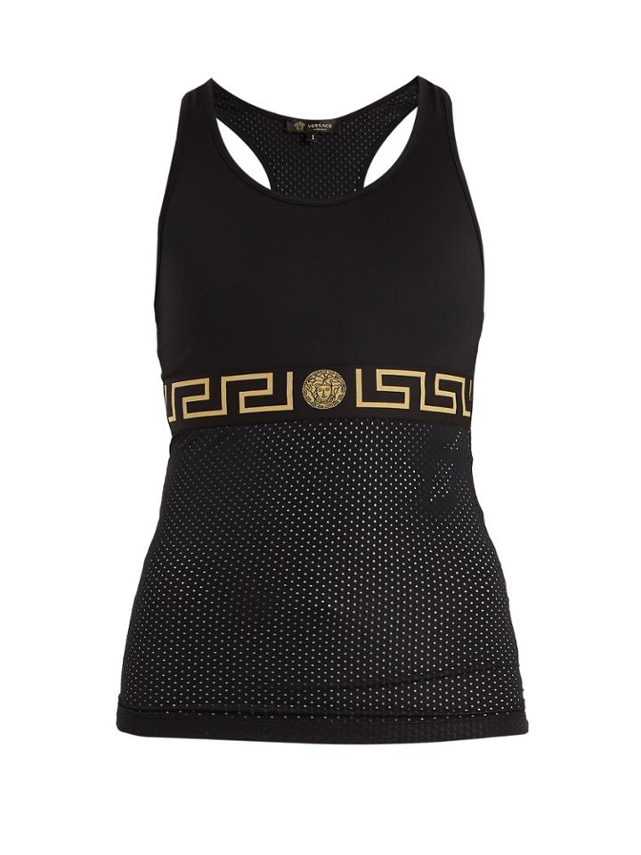 Versace Logo-print Mesh-panel Performance Tank Top