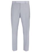 Matchesfashion.com Dunhill - Straight Leg Mohair Blend Trousers - Mens - Light Blue