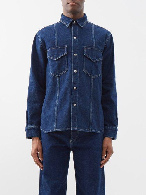 Nanushka - Tristo Patch-pocket Denim Overshirt - Mens - Indigo