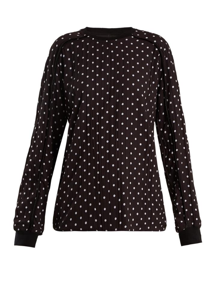 Haider Ackermann Polka-dot Print Pleated Chiffon Sweatshirt