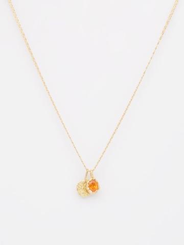 Healers - Spessartine Garnet & 18kt Recycled Gold Necklace - Mens - Gold