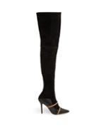 Matchesfashion.com Malone Souliers By Roy Luwolt - Madison Over The Knee Suede Boots - Womens - Black Nude