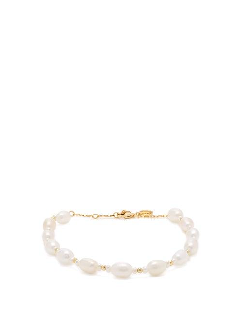 Matchesfashion.com Anissa Kermiche - Serpent De Perles Pearl Gold Plated Anklet - Womens - Pearl