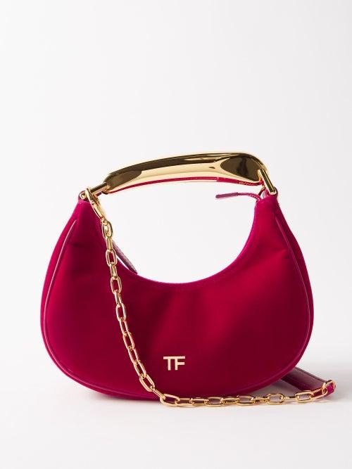 Tom Ford - Bianca Mini Velvet Shoulder Bag - Womens - Fuchsia