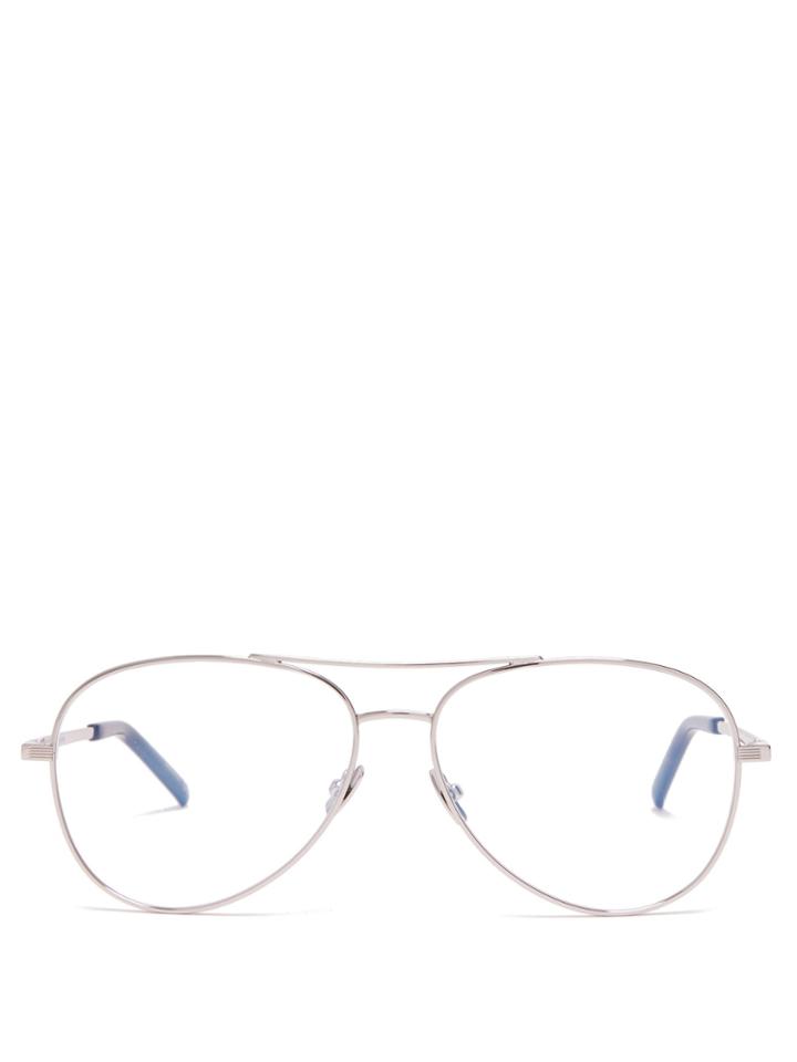 Saint Laurent Aviator-frame Metal Glasses