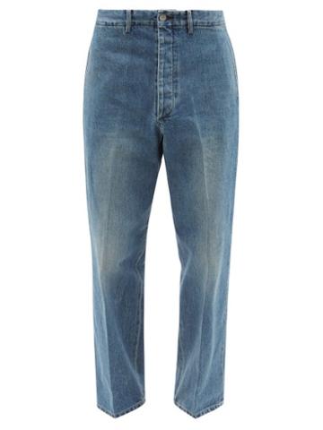 Kuro - Pleated Selvedge-denim Jeans - Mens - Blue