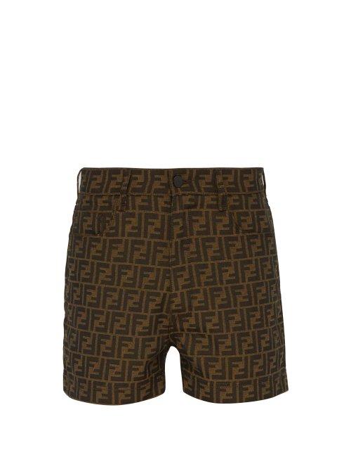 Matchesfashion.com Fendi - Ff Jacquard Shorts - Mens - Brown Multi