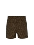 Matchesfashion.com Fendi - Ff Jacquard Shorts - Mens - Brown Multi