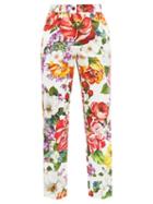 Matchesfashion.com Dolce & Gabbana - High-rise Cotton-blend Twill Trousers - Womens - Multi