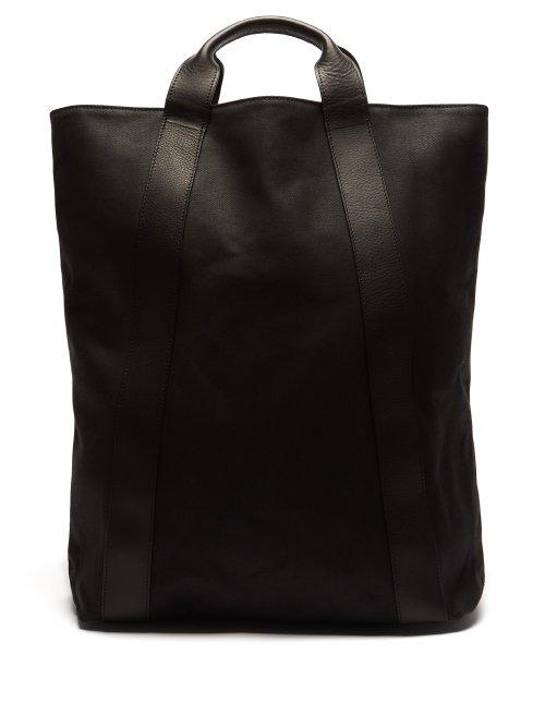 Matchesfashion.com Ann Demeulemeester - Leather Trimmed Coated Canvas Tote - Mens - Black