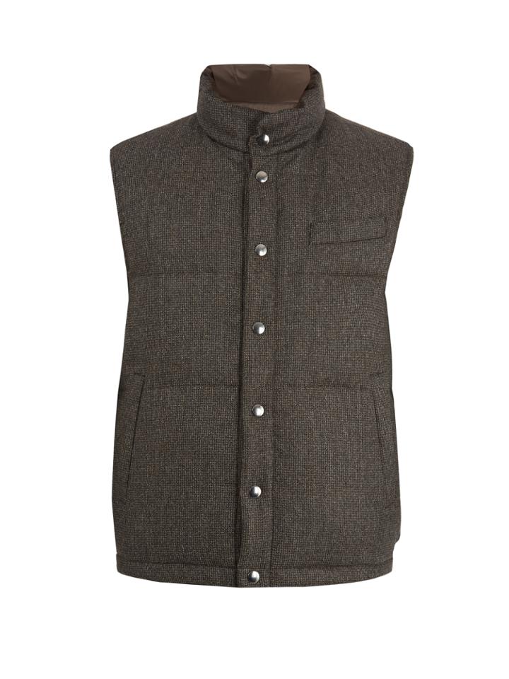 Thom Sweeney Reversible Wool Quilted Down Gilet