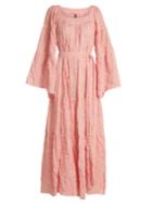 Lisa Marie Fernandez Ruffled Tie-waist Striped Dress
