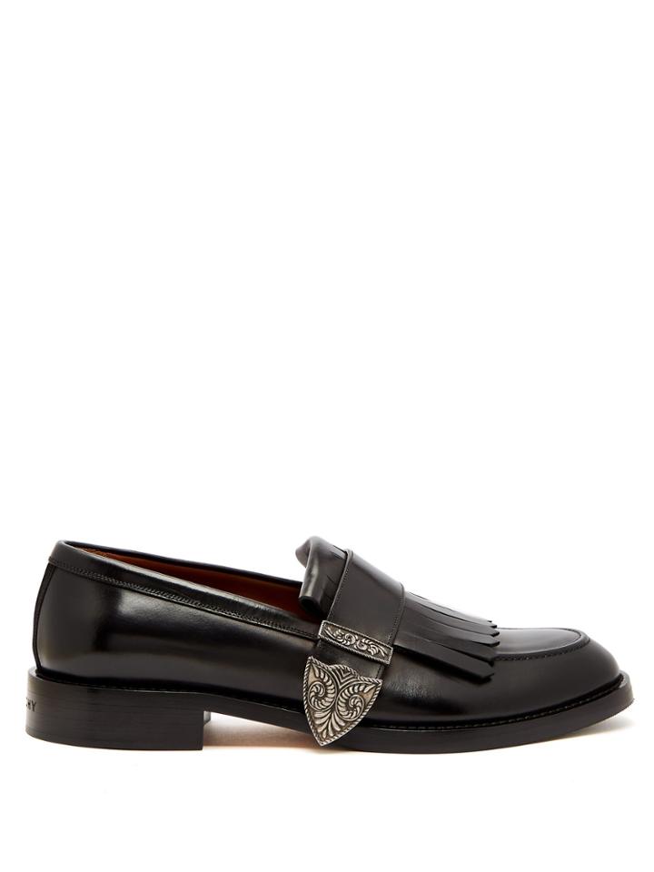 Givenchy Cruz Fringed Leather Loafers