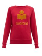 Matchesfashion.com Isabel Marant Toile - Milly Flocked Logo Cotton Blend Sweatshirt - Womens - Dark Pink
