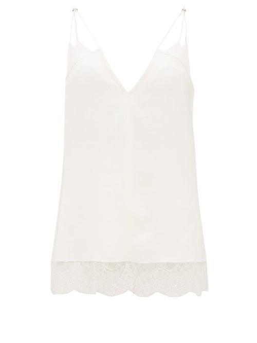 Matchesfashion.com Khaite - Eleanor V Neck Canvas Camisole - Womens - White