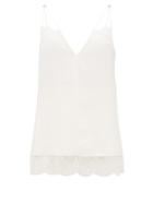Matchesfashion.com Khaite - Eleanor V Neck Canvas Camisole - Womens - White
