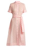 Matchesfashion.com Lisa Marie Fernandez - Polka Dot Print Cotton Shirtdress - Womens - Pink White