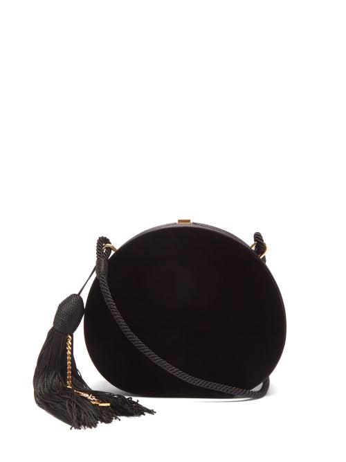Saint Laurent - Ysl-plaque Satin Minaudire Shoulder Bag - Womens - Black