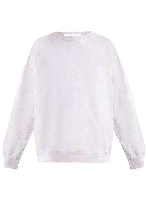 Matchesfashion.com Audrey Louise Reynolds - Round Neck Cotton Jersey Sweatshirt - Womens - Light Grey