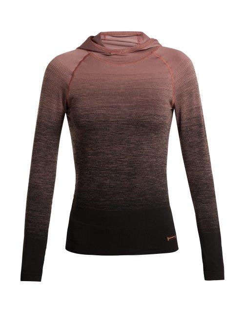 Matchesfashion.com Pepper & Mayne - Hooded Ombr Compression Performance Top - Womens - Black Pink